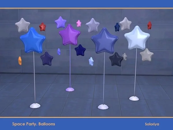 Space Party Balloons Balloons Stars - The Sims 4 Custom Content
