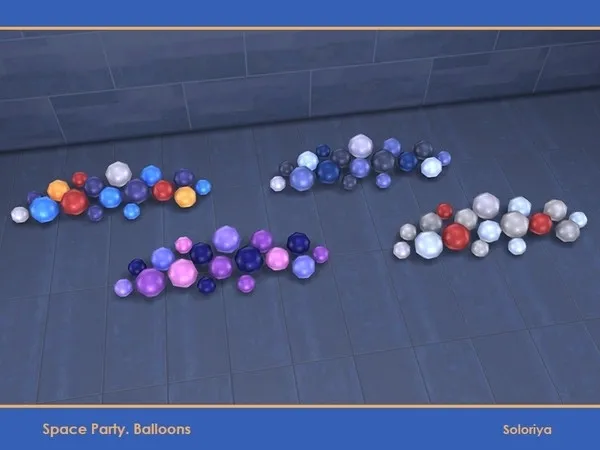 Space Party Balloons Floor Balloons - The Sims 4 Custom Content