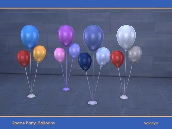 Space Party Balloons Three Balloons - The Sims 4 Custom Content