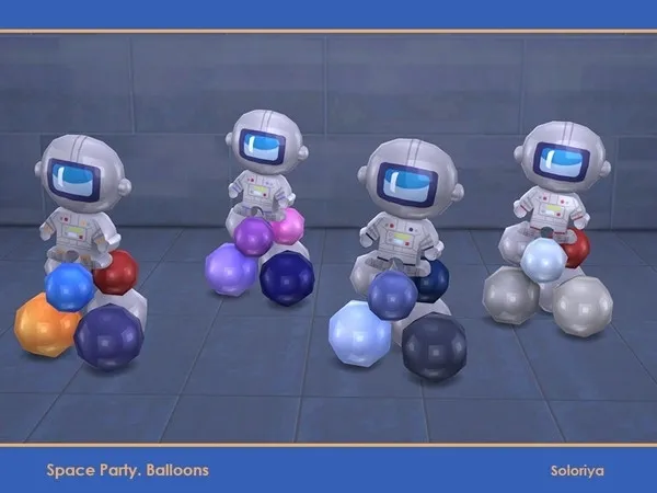 Space Party Balloons Spaceman - The Sims 4 Custom Content
