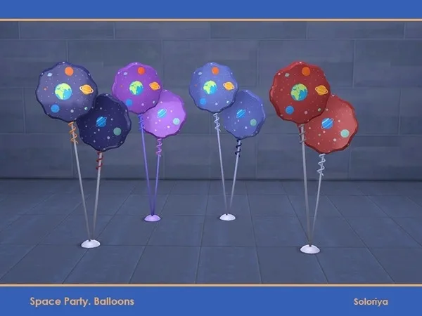 Space Party Balloons Two Ballons - The Sims 4 Custom Content