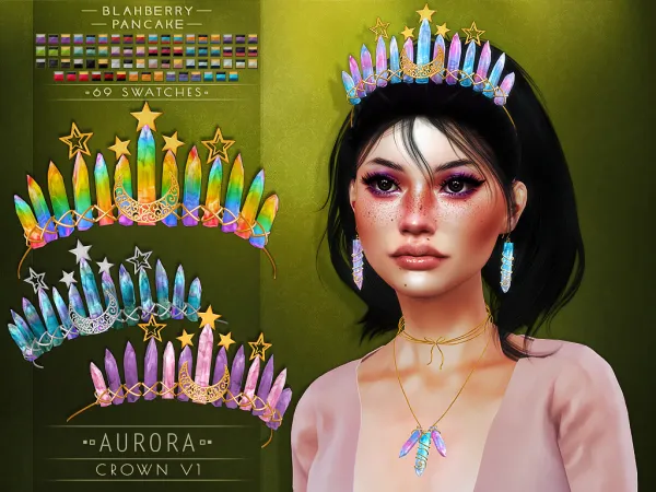 Alpha Blahberry Pancake Aurora Crown V1 - The Sims 4 Custom Content