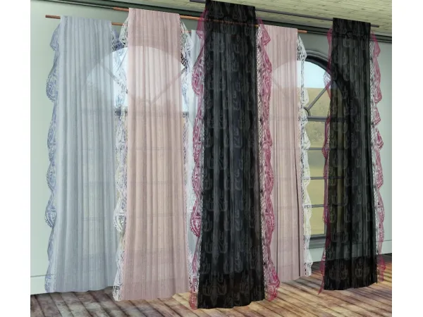 Scent of Spring windows and curtain mini set - The Sims 3 Custom Content