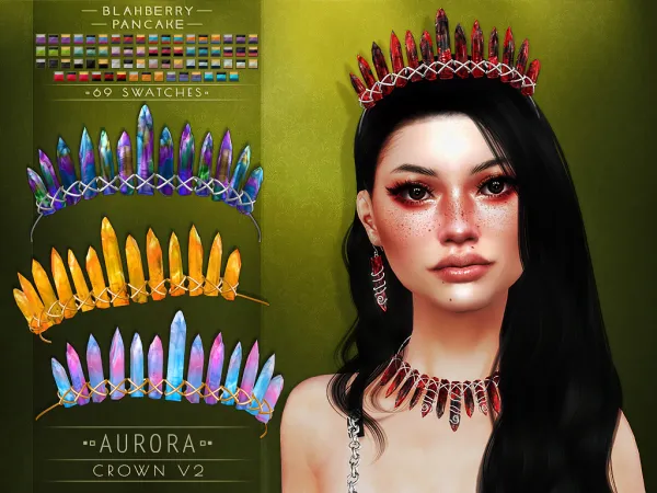 Alpha Blahberry Pancake Aurora Crown V2 - The Sims 4 Custom Content