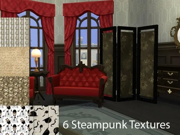 Alpha twosister42's Steampunk Pattern Room Divider Get To Work - The Sims 4 Custom Content