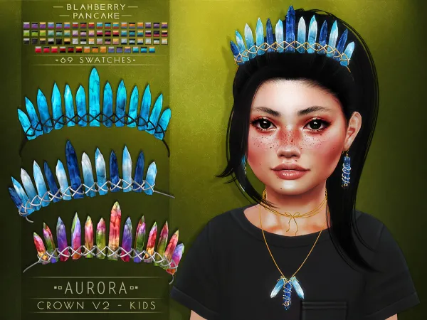 Alpha Blahberry Pancake Aurora Crown V2 KIDS - The Sims 4 Custom Content