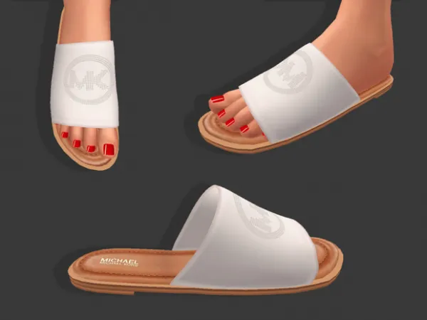 Alpha Luxuriah Michael Kors Leandra Slide Mules - The Sims 4 Custom Content