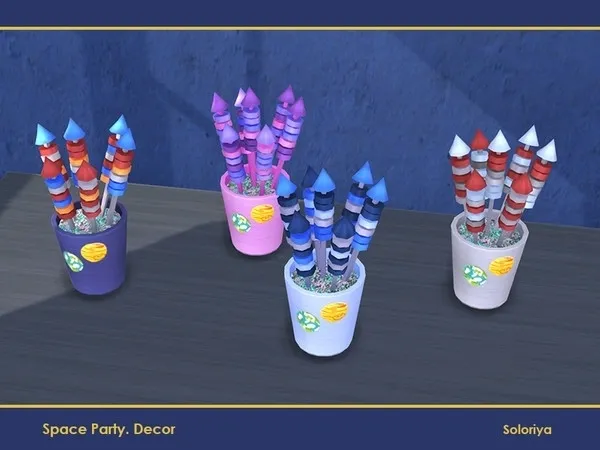 Space Party Decor Rockets Snacks - The Sims 4 Custom Content