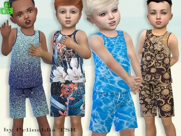 Maxis Match Pelineldis' Toddler Boys Summer Set Needs SP Toddler - The Sims 4 Custom Content