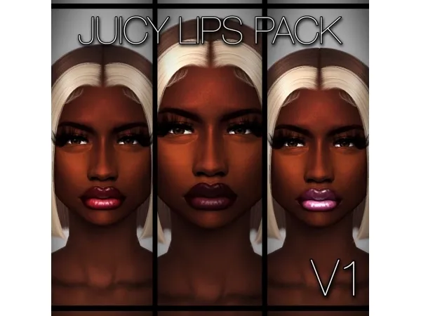 Alpha JUICY LIPS PACK - The Sims 4 Custom Content