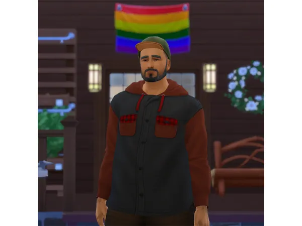 Maxis Match Discover University Flannel Hoodie - The Sims 4 Custom Content