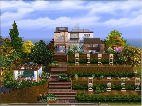 Alpha lotsbymanal's Uphill Modern Farm - The Sims 4 Custom Content
