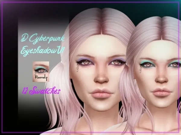Alpha Reevaly's D Cyberpunk Eyeshadow V1 - The Sims 4 Custom Content