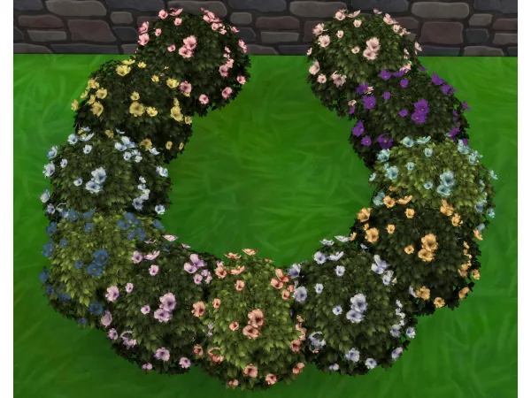 Maxis Match Moonlight Delight Hibiscus Bush 11 Colorful swatches with foilage recolor included by Wykkyd - The Sims 4 Custom Content
