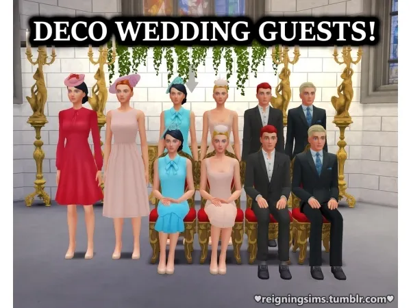 Alpha Deco Wedding Guest Set by reigningsims - The Sims 4 Custom Content
