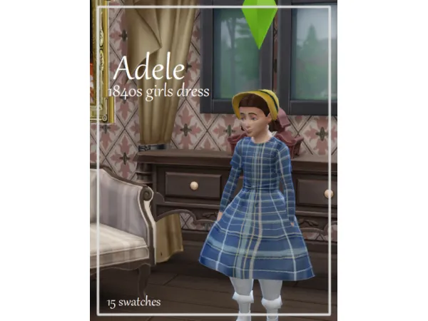 Alpha Adele 1840s girls dress - The Sims 4 Custom Content