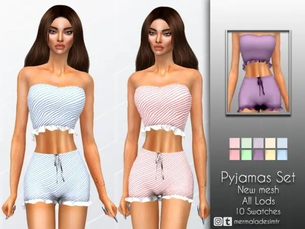 Alpha mermaladesimtr's Pyjamas Set - The Sims 4 Custom Content