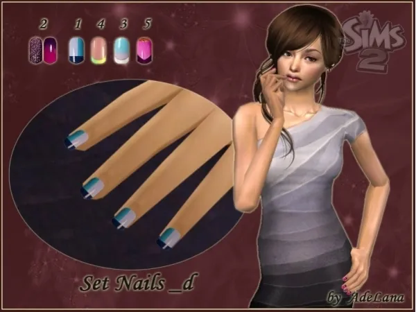 Bright stylish manicure for a party Manicure - The Sims 2 Custom Content