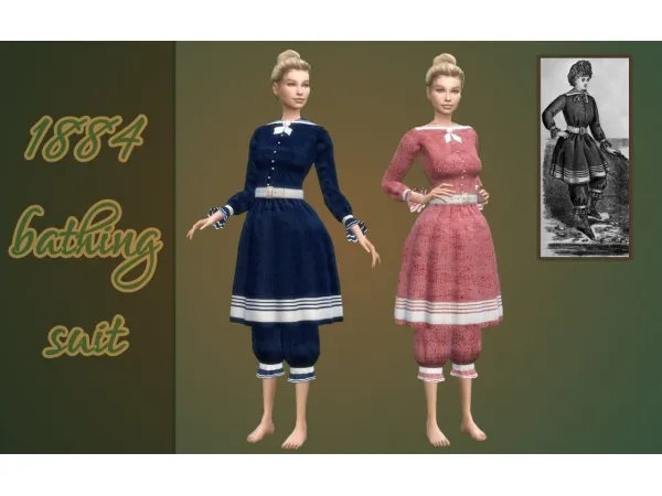 1884 bathing suit for women by vintagesimstress