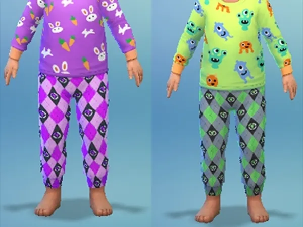 Maxis Match ommlette's Toddler Game Theory Pajama Pants Recolor - The Sims 4 Custom Content