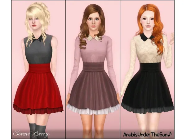 Serene Breeze Collared Dress - The Sims 3 Custom Content