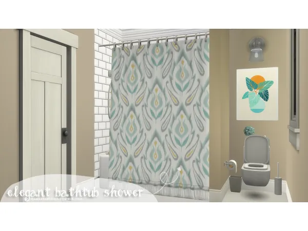 Maxis Match Elegant Bathtub Shower - The Sims 4 Custom Content
