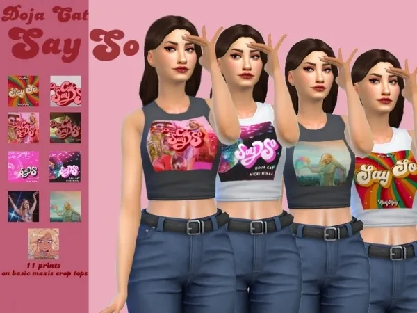 Maxis Match wannaminaj's Say So Discover University by Doja CatNicki Minaj crop top - The Sims 4 Custom Content
