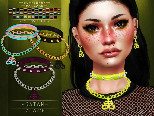 Alpha Blahberry Pancake Satan Choker by blahberry-pancake - The Sims 4 Custom Content