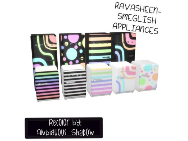 Alpha Recolor RVSN SMEGlish Appliances - The Sims 4 Custom Content