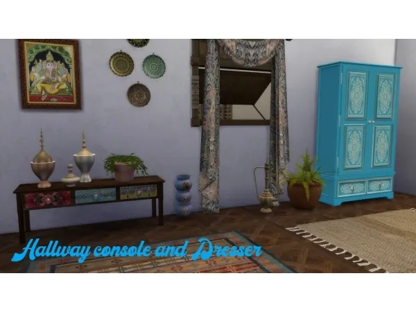 Alpha Recolors of Angelas Hallway Console and Kardofes Aurora bedroom dresser - The Sims 4 Custom Content