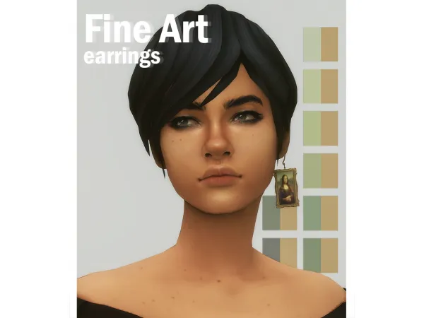 Maxis Match fine art earrings by okruee - The Sims 4 Custom Content