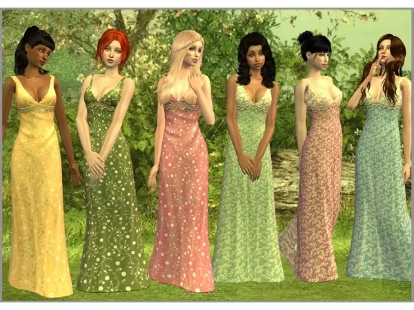 12 Recolors of FlowerMisty's Ace of Lace Dress for Teens by simsfinds - The Sims 2 Custom Content