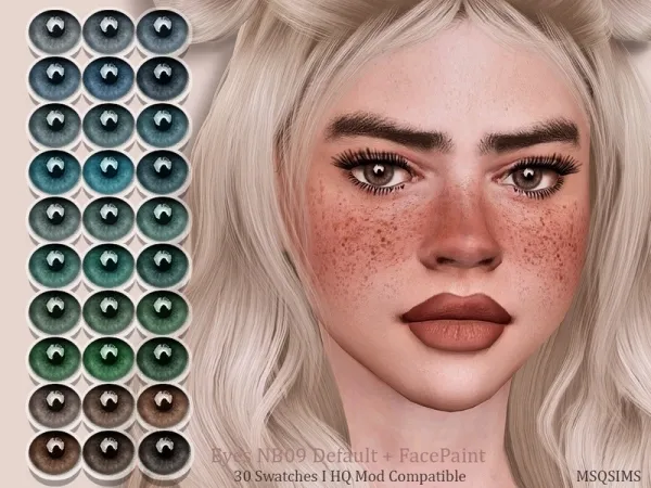 Alpha MSQSIMS' Eyes NB09 Default FacePaint - The Sims 4 Custom Content