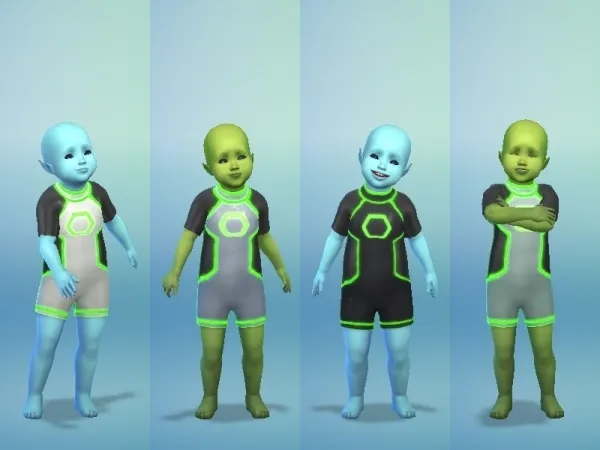 Maxis Match ommlette's Toddler Alien Outfit Seasons needed - The Sims 4 Custom Content