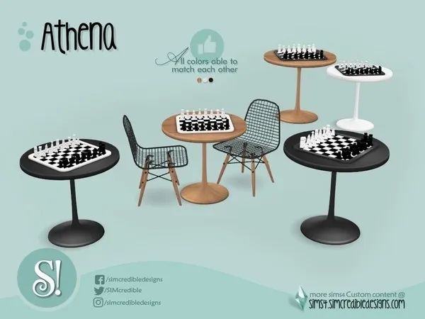 Athena chess table - The Sims 4 Custom Content