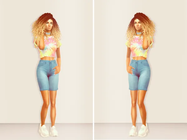Ellie Simple Bermuda Jeans - The Sims 2 Custom Content