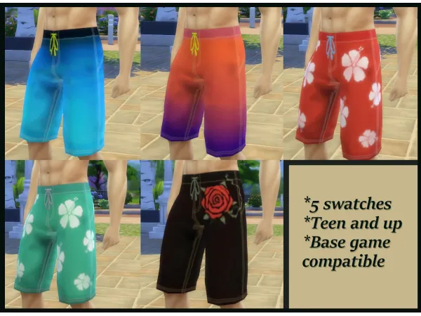 Maxis Match More Swim Trunks by thiccgoro - The Sims 4 Custom Content
