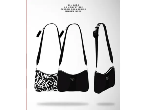 Alpha BADDDIESIMS PRADA BAG SHOULDER VERSION - The Sims 4 Custom Content