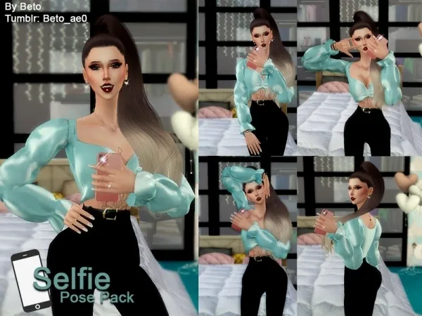 Alpha Beto_ae0's Selfie Pose Pack - The Sims 4 Custom Content