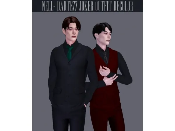 Alpha Darte77 Joker Outfit Recolor - The Sims 4 Custom Content