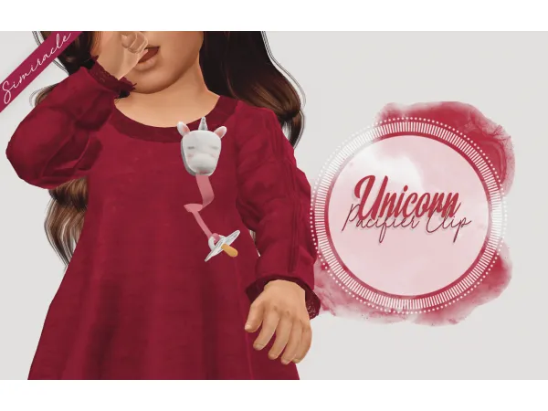 Alpha Unicorn Pacifier Clip 3T4 - The Sims 4 Custom Content