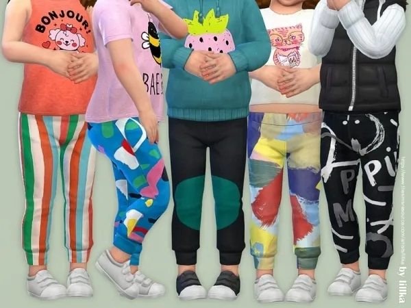 Maxis Match lillka's Sweatpants for Toddler 03 - The Sims 4 Custom Content