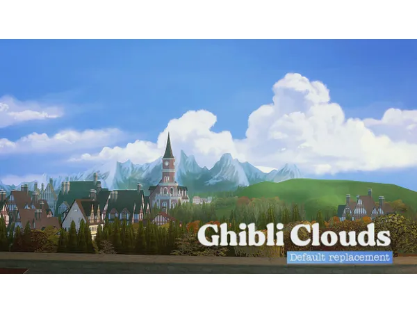 Mix Ghibli Clouds by Miiko - The Sims 4 Custom Content
