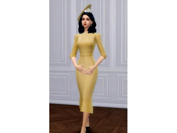 Maxis Match Coral dress and hat set - The Sims 4 Custom Content