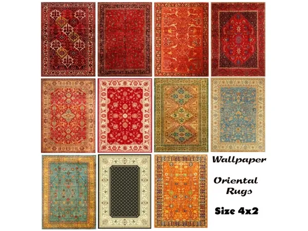 Alpha More Oriental Rugs size 4x2 by Wallpaper - The Sims 4 Custom Content