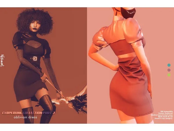 Alpha Oblivion Dress - The Sims 4 Custom Content