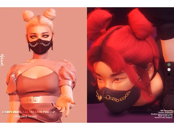 Alpha Chained Mask - The Sims 4 Custom Content