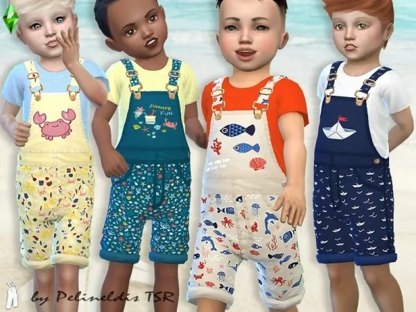 Maxis Match Pelineldis' Toddler Beachtime Short Overall - The Sims 4 Custom Content
