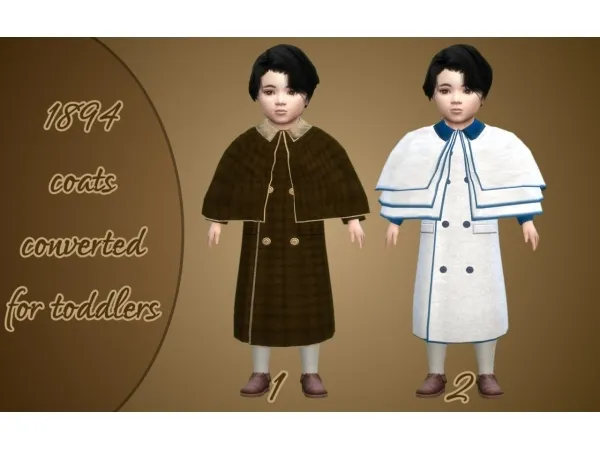 Alpha 1894 coats for toddler boys (conversion) by vintagesimstress - The Sims 4 Custom Content