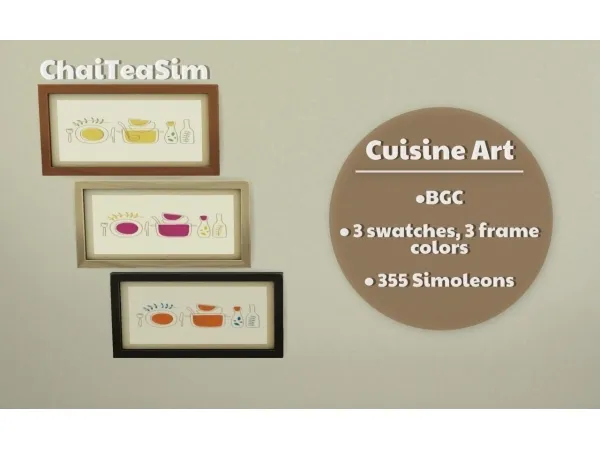 Alpha Cuisine Art by chaiteasim - The Sims 4 Custom Content